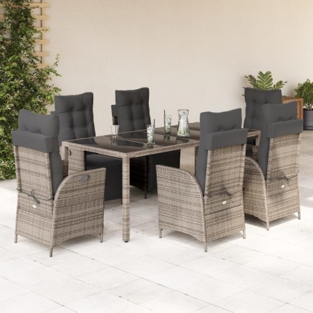 Set comedor jardín 9 pzas y cojines ratán sintético gris en Conjuntos de jardín | Comprar online en Foru.es