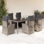 Set comedor jardín 9 pzas y cojines ratán sintético gris en Conjuntos de jardín | Comprar online en Foru.es