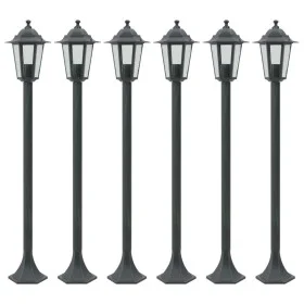Farolas de jardín aluminio verde oscuro E27 110 cm 6 unidades de , Iluminación de exterior - Ref: Foro24-44214, Precio: 172,4...