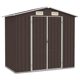 Cobertizo de jardín acero galvanizado marrón 205x129x183 cm de , Cobertizos - Ref: Foro24-46300, Precio: 245,80 €, Descuento: %