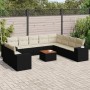 Set de sofás de jardín 11 pzas y cojines ratán sintético negro de , Conjuntos de jardín - Ref: Foro24-3257848, Precio: 686,95...