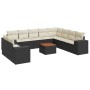 Set de sofás de jardín 11 pzas y cojines ratán sintético negro de , Conjuntos de jardín - Ref: Foro24-3257848, Precio: 686,95...