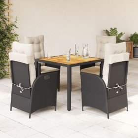 Set de muebles jardín 5 pzas con cojines ratán sintético negro en Conjuntos de jardín | Comprar online en Foru.es