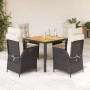 Set de muebles jardín 5 pzas con cojines ratán sintético negro en Conjuntos de jardín | Comprar online en Foru.es