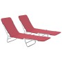 Tumbonas plegables 2 unidades acero y tela rojas de , Tumbonas - Ref: Foro24-44301, Precio: 94,49 €, Descuento: %