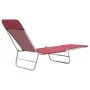 Folding sun loungers, 2 units, red steel and fabric by , Loungers - Ref: Foro24-44301, Price: 87,39 €, Discount: %