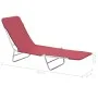 Folding sun loungers, 2 units, red steel and fabric by , Loungers - Ref: Foro24-44301, Price: 87,39 €, Discount: %
