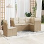 Juego de sofás jardín con cojines 5 pzas ratán sintético beige de , Conjuntos de jardín - Ref: Foro24-3249477, Precio: 367,48...