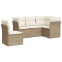 Juego de sofás jardín con cojines 5 pzas ratán sintético beige de , Conjuntos de jardín - Ref: Foro24-3249477, Precio: 367,48...