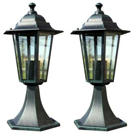 Lámpara de jardín 2 uds aluminio verde oscuro/negro de , Iluminación de exterior - Ref: Foro24-3057507, Precio: 50,40 €, Desc...