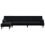 Sofá cama en forma de L terciopelo negro 260x140x70 cm de , Sofás - Ref: Foro24-3157245, Precio: 451,86 €, Descuento: %