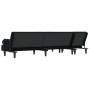 Sofá cama en forma de L terciopelo negro 260x140x70 cm de , Sofás - Ref: Foro24-3157245, Precio: 451,86 €, Descuento: %