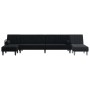 Sofá cama en forma de L terciopelo negro 260x140x70 cm de , Sofás - Ref: Foro24-3157245, Precio: 451,86 €, Descuento: %