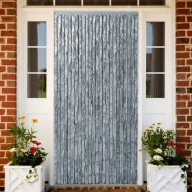 Cortina mosquitera de chenilla blanca y gris 100x220 cm de vidaXL, Mosquiteras para ventanas - Ref: Foro24-284281, Precio: 65...