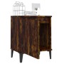 Mesita de noche con patas de metal roble ahumado 40x30x50 cm de vidaXL, Mesitas de noche - Ref: Foro24-813116, Precio: 38,70 ...