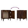 Mesita de noche con patas de metal roble ahumado 40x30x50 cm de vidaXL, Mesitas de noche - Ref: Foro24-813116, Precio: 38,70 ...