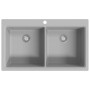 Fregadero encastrable de granito gris de dos cubetas de , Fregaderos - Ref: Foro24-141676, Precio: 247,98 €, Descuento: %