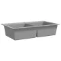 Fregadero encastrable de granito gris de dos cubetas de , Fregaderos - Ref: Foro24-141676, Precio: 262,00 €, Descuento: %