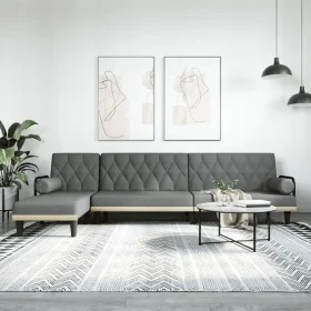 L-shaped sofa bed dark gray fabric 260x140x70 cm by , Sofas - Ref: Foro24-3157273, Price: 461,80 €, Discount: %