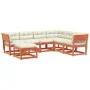 Set muebles jardín 7 pzas con cojines madera pino marrón cera de , Conjuntos de jardín - Ref: Foro24-3216937, Precio: 796,02 ...