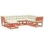 Set muebles jardín 7 pzas con cojines madera pino marrón cera de , Conjuntos de jardín - Ref: Foro24-3216937, Precio: 807,58 ...