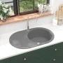 Granite kitchen sink with a gray oval bowl by , Sinks - Ref: Foro24-142959, Price: 198,36 €, Discount: %