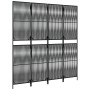 Biombo de 4 paneles ratán sintético negro de , Divisores de ambientes - Ref: Foro24-365392, Precio: 111,93 €, Descuento: %