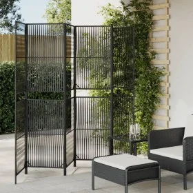 Biombo de 6 paneles ratán sintético negro de , Divisores de ambientes - Ref: Foro24-365384, Precio: 153,94 €, Descuento: %