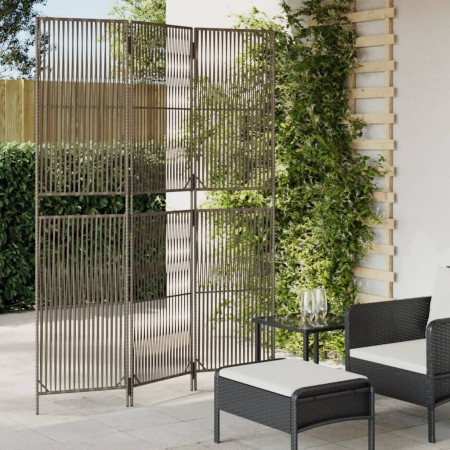 Biombo de 3 paneles ratán sintético gris de , Divisores de ambientes - Ref: Foro24-365390, Precio: 88,16 €, Descuento: %