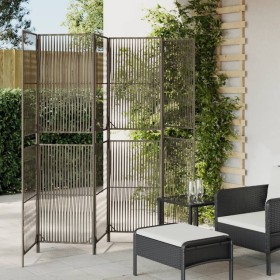 Biombo de 6 paneles ratán sintético gris de , Divisores de ambientes - Ref: Foro24-365386, Precio: 152,42 €, Descuento: %