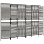 Biombo de 6 paneles ratán sintético gris de , Divisores de ambientes - Ref: Foro24-365386, Precio: 152,42 €, Descuento: %