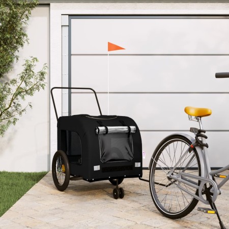 Remolque de bicicleta mascotas hierro tela Oxford negro de , Cochecitos para mascotas - Ref: Foro24-93863, Precio: 136,77 €, ...
