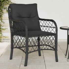 Sillones de jardín con cojines 2 uds ratán sintético negro de , Sillas de jardín - Ref: Foro24-365153, Precio: 162,36 €, Desc...