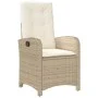 Silla de jardín reclinable con cojines ratán sintético beige de , Sillas de jardín - Ref: Foro24-365164, Precio: 142,24 €, De...