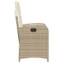 Silla de jardín reclinable con cojines ratán sintético beige de , Sillas de jardín - Ref: Foro24-365164, Precio: 142,24 €, De...