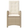 Sillones reclinables de jardín con cojines beige 2 uds ratán PE de , Sillas de jardín - Ref: Foro24-365172, Precio: 214,45 €,...