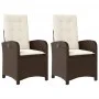 Sillones reclinables jardín con cojines marrones 2 uds ratán PE de , Sillas de jardín - Ref: Foro24-365170, Precio: 267,25 €,...
