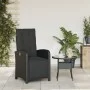 Sillón reclinable de jardín con reposapiés ratán PE negro de , Sillas de jardín - Ref: Foro24-365185, Precio: 133,37 €, Descu...