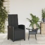 Sillón reclinable de jardín con reposapiés ratán PE negro de , Sillas de jardín - Ref: Foro24-365185, Precio: 125,85 €, Descu...