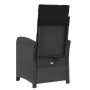 Sillón reclinable de jardín con reposapiés ratán PE negro de , Sillas de jardín - Ref: Foro24-365185, Precio: 125,85 €, Descu...