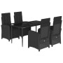 Set de muebles jardín 5 pzas con cojines ratán sintético negro de , Conjuntos de jardín - Ref: Foro24-3212531, Precio: 593,87...