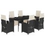 Set de comedor de jardín 7 pzas y cojines ratán sintético negro de , Conjuntos de jardín - Ref: Foro24-3212519, Precio: 1,00 ...