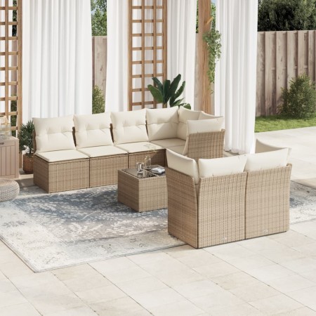 Juego de sofás de jardín con cojines beige 8 pzas ratán PE de , Conjuntos de jardín - Ref: Foro24-3249137, Precio: 521,43 €, ...