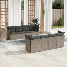 Set de muebles de jardín 9 pzas y cojines ratán sintético gris de , Conjuntos de jardín - Ref: Foro24-3249149, Precio: 541,27...