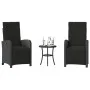 Mesita y sillas con cojines 3 piezas ratán sintético negro de , Conjuntos de jardín - Ref: Foro24-365201, Precio: 335,01 €, D...