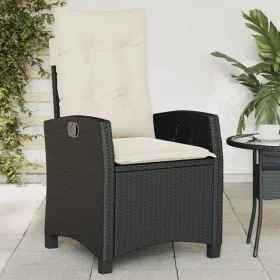 Sillón reclinable de jardín con cojines ratán sintético negro de , Sillas de jardín - Ref: Foro24-365208, Precio: 148,52 €, D...