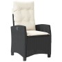 Sillón reclinable de jardín con cojines ratán sintético negro de , Sillas de jardín - Ref: Foro24-365208, Precio: 123,81 €, D...