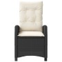 Sillón reclinable de jardín con cojines ratán sintético negro de , Sillas de jardín - Ref: Foro24-365208, Precio: 123,81 €, D...
