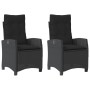 Sillones reclinable jardín cojines 2 uds ratán sintético negro de , Sillas de jardín - Ref: Foro24-365217, Precio: 256,00 €, ...