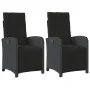 Sillones reclinables jardín con reposapiés 2 uds ratán PE negro de , Sillas de jardín - Ref: Foro24-365193, Precio: 251,62 €,...